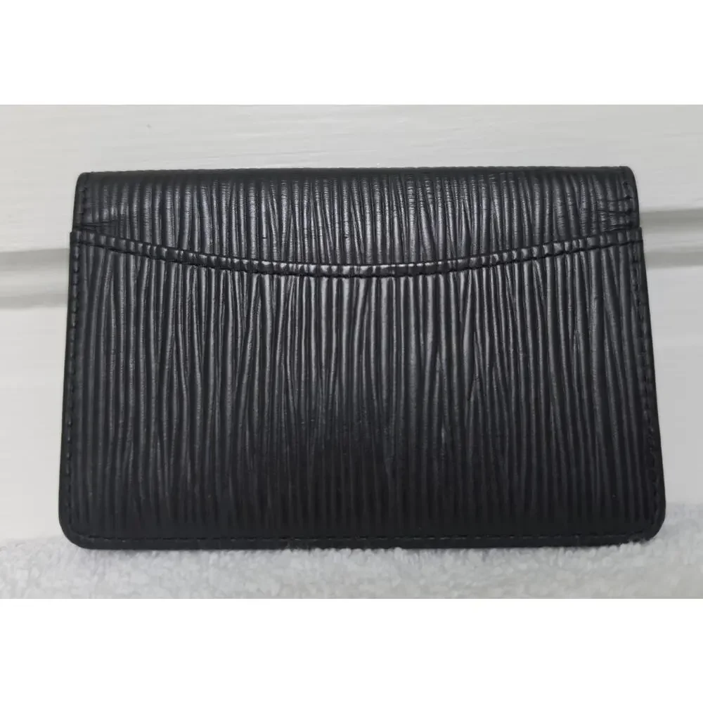 Louis Vuitton Unisex Black Epi Leather Card Holder w/COA